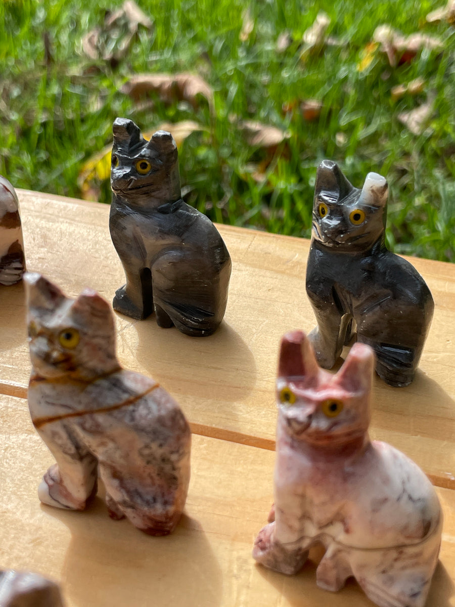 Cat carving soapstone