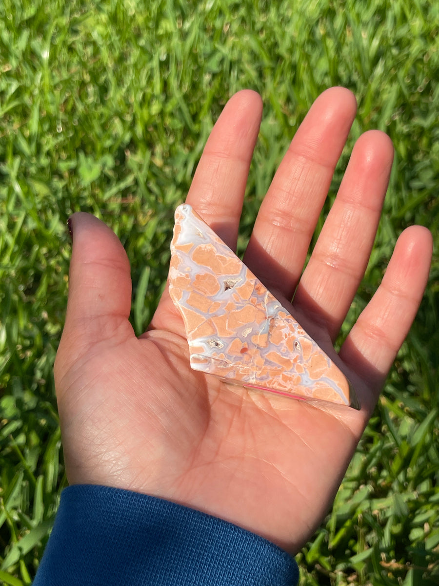 Pink petal Flower Agate free form