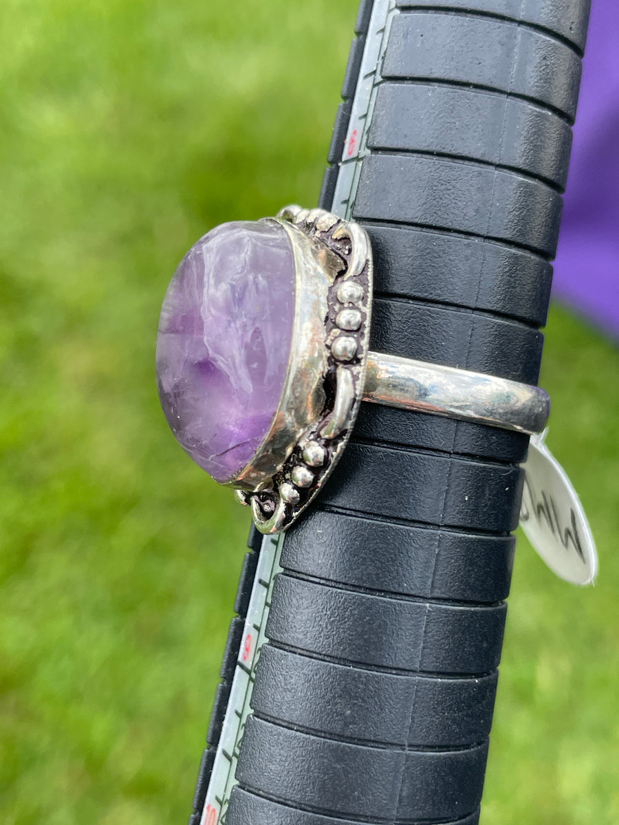 Purple fluorite ring size 7