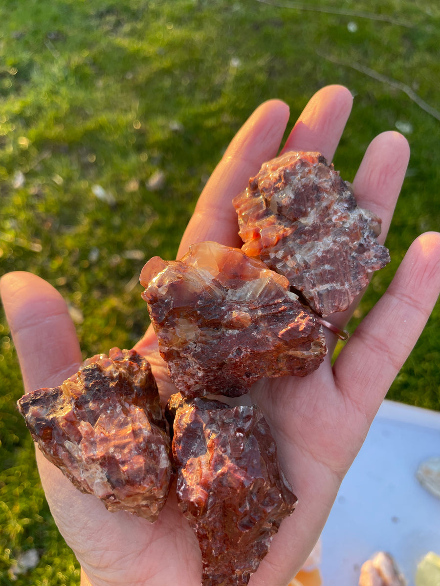 Red Calcite raw