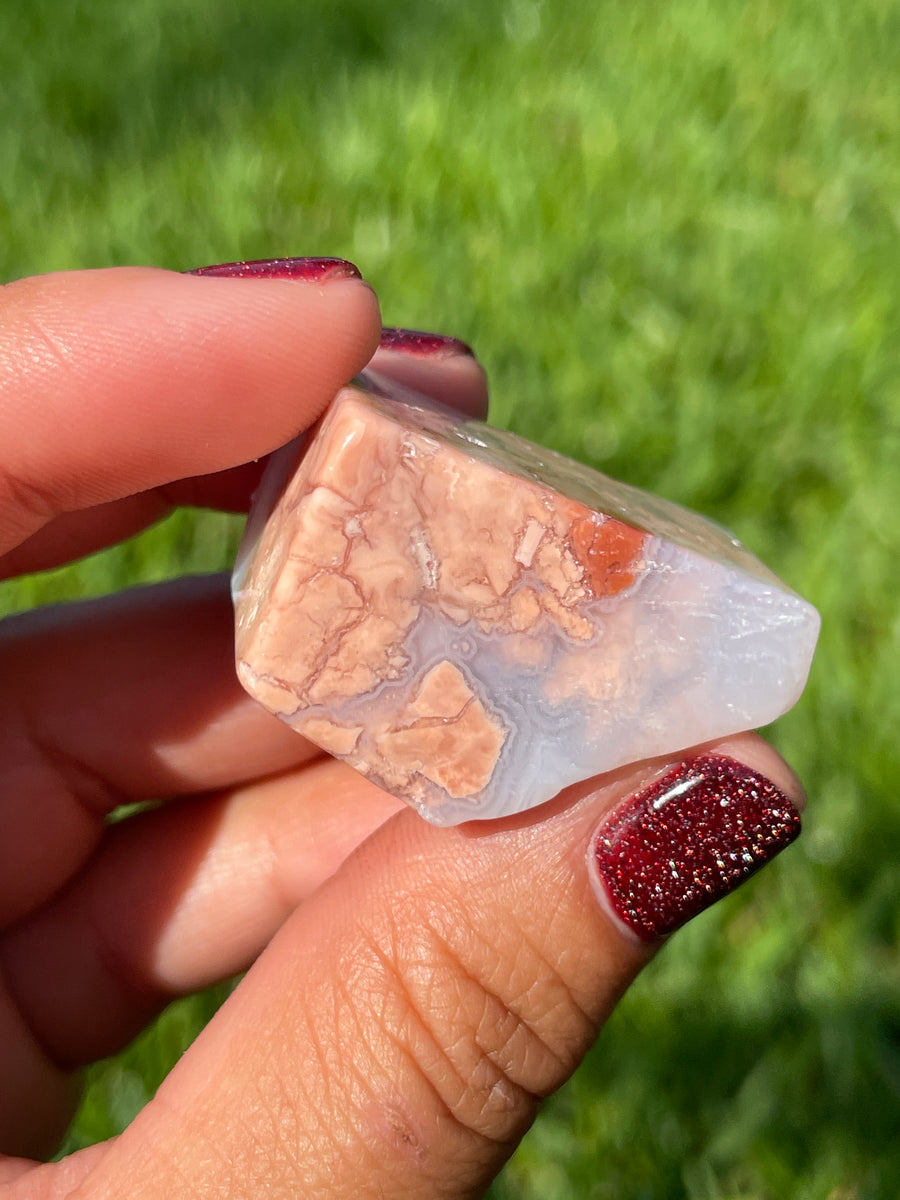 Pink petal Flower Agate free form