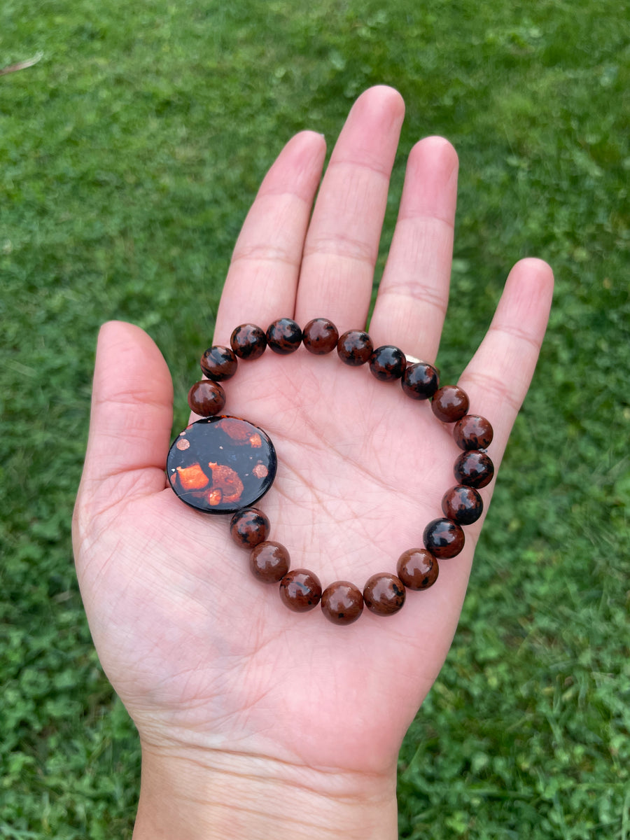 Mahogany Obsidian bracelet handmade