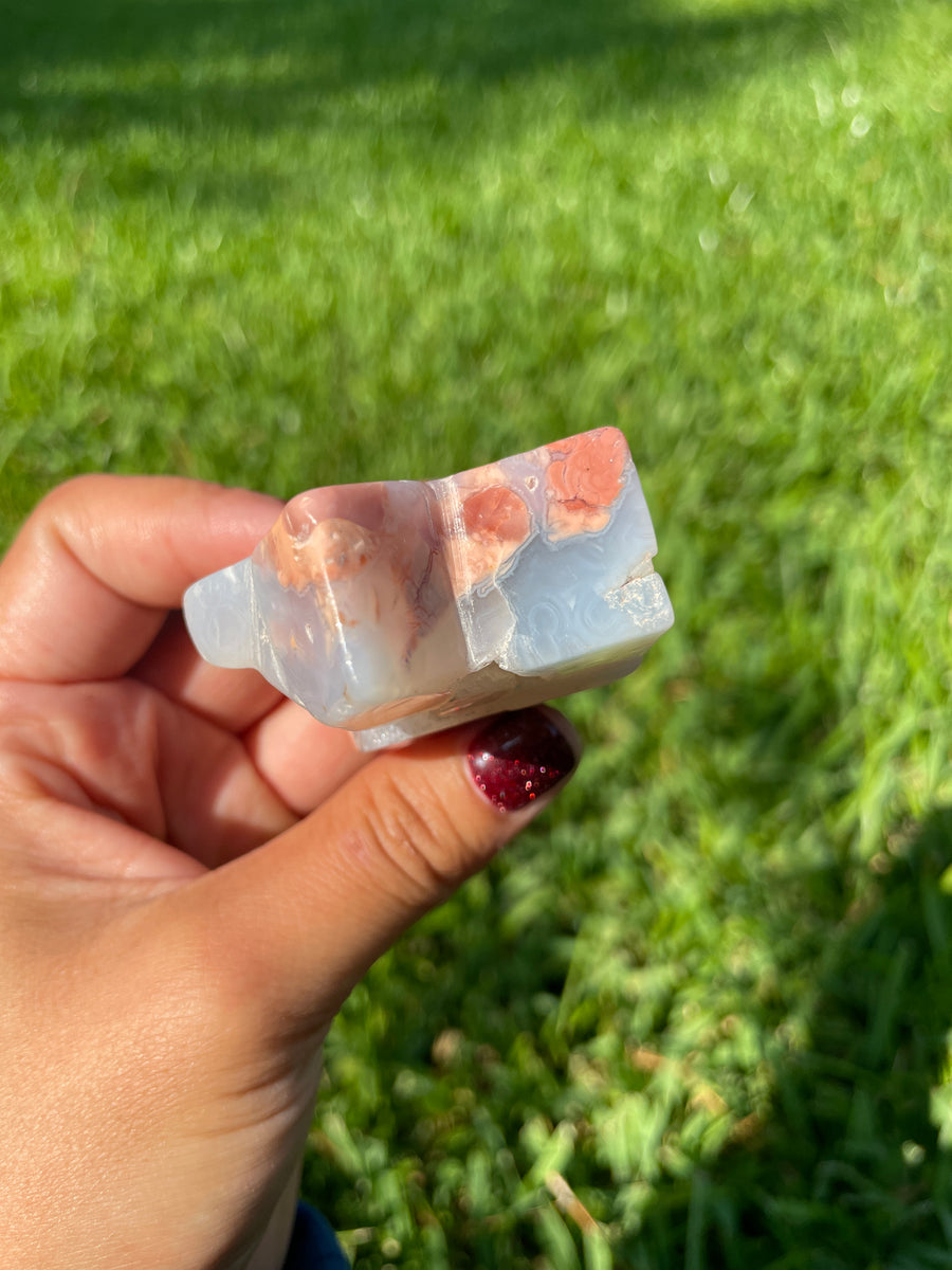 Pink petal Flower Agate free form