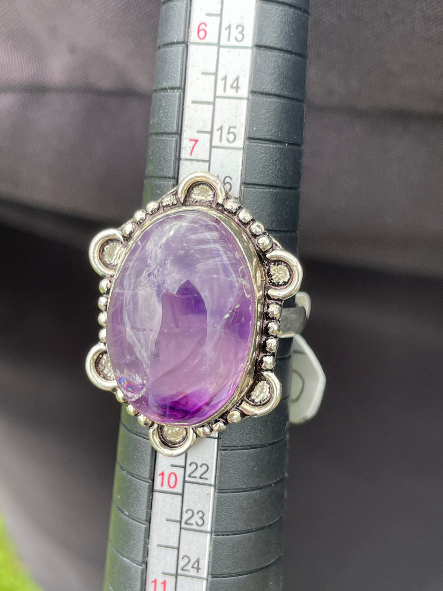 Purple fluorite ring size 8