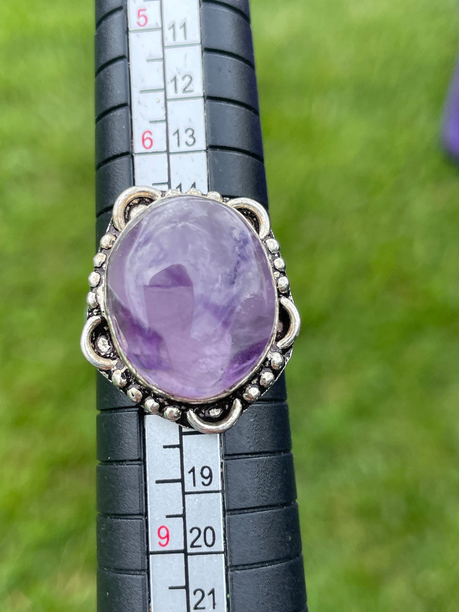Purple fluorite ring size 7