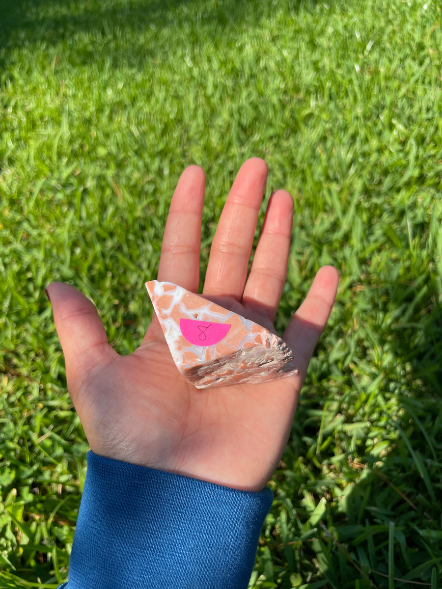 Pink petal Flower Agate free form