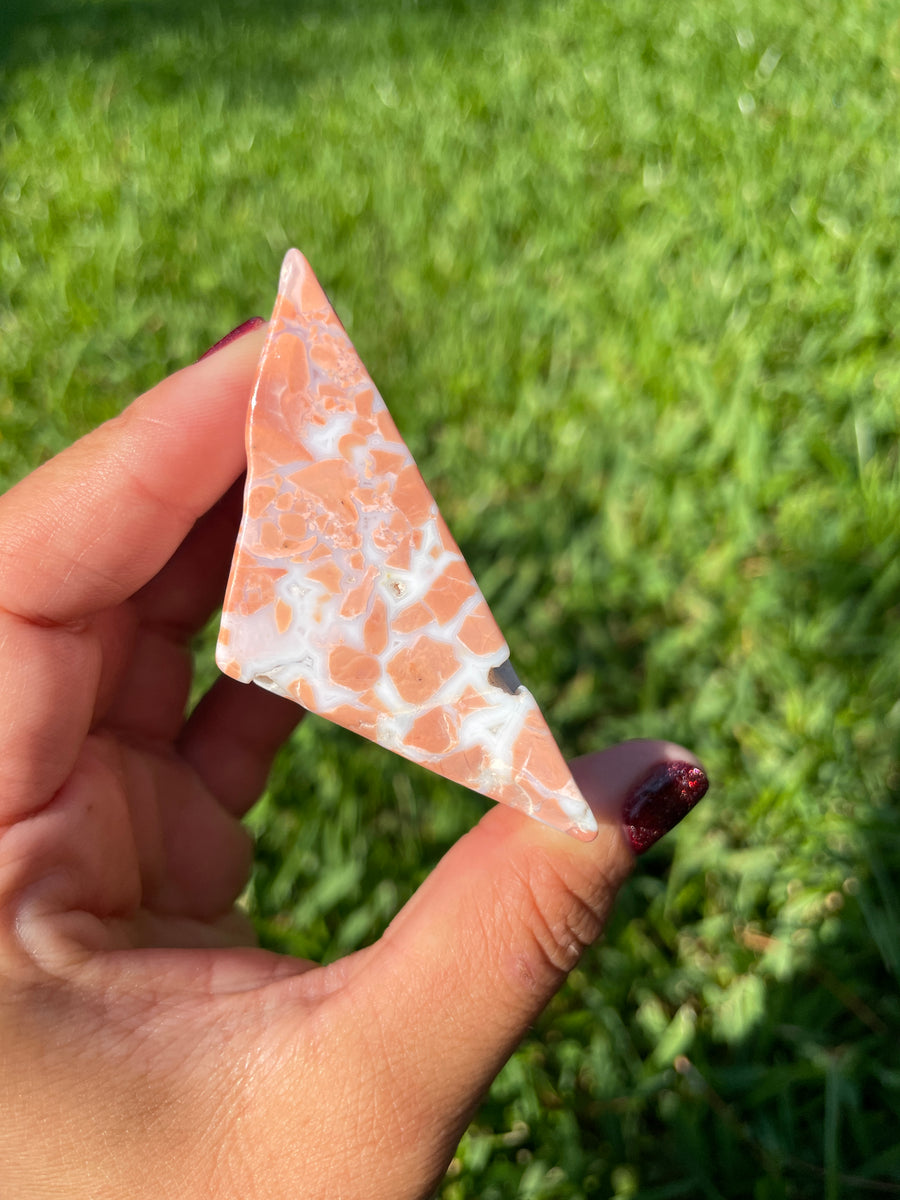 Pink petal Flower Agate free form