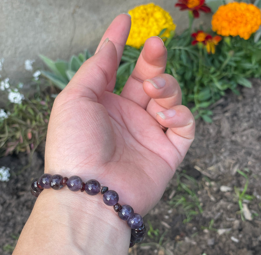 Amethyst and Garnet bracelet