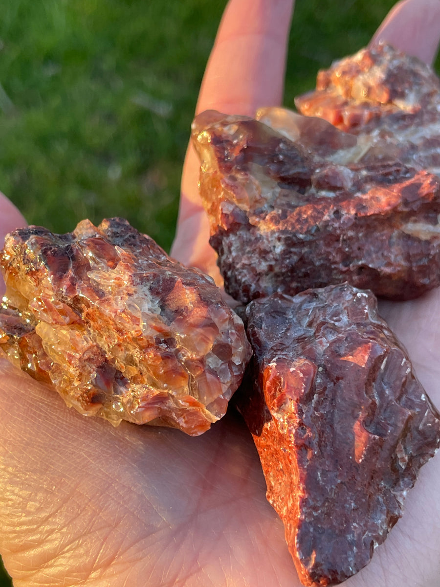 Red Calcite raw