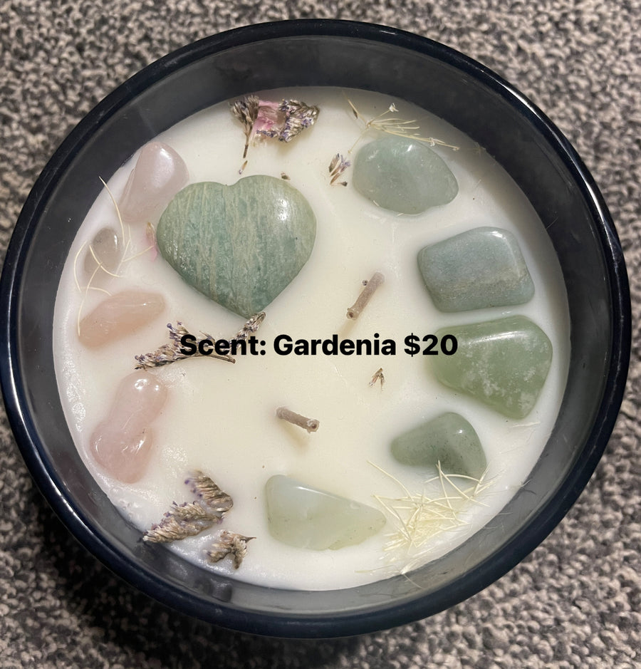 Gardenia scented crystal candle