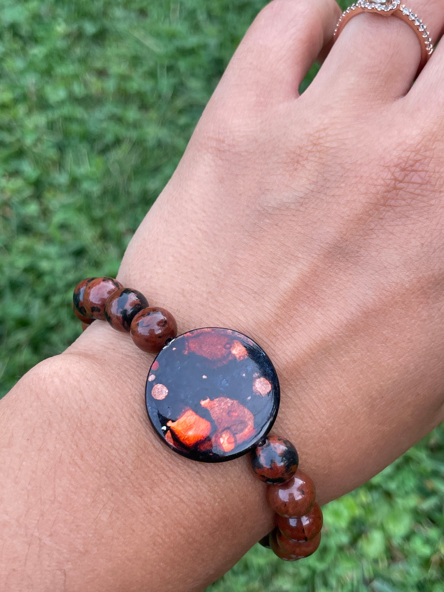 Mahogany Obsidian bracelet handmade