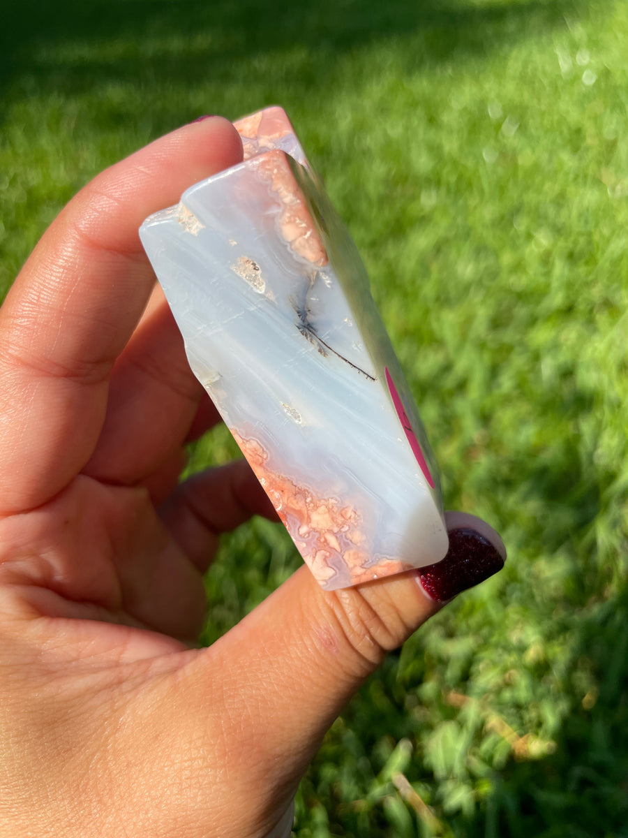 Pink petal Flower Agate free form