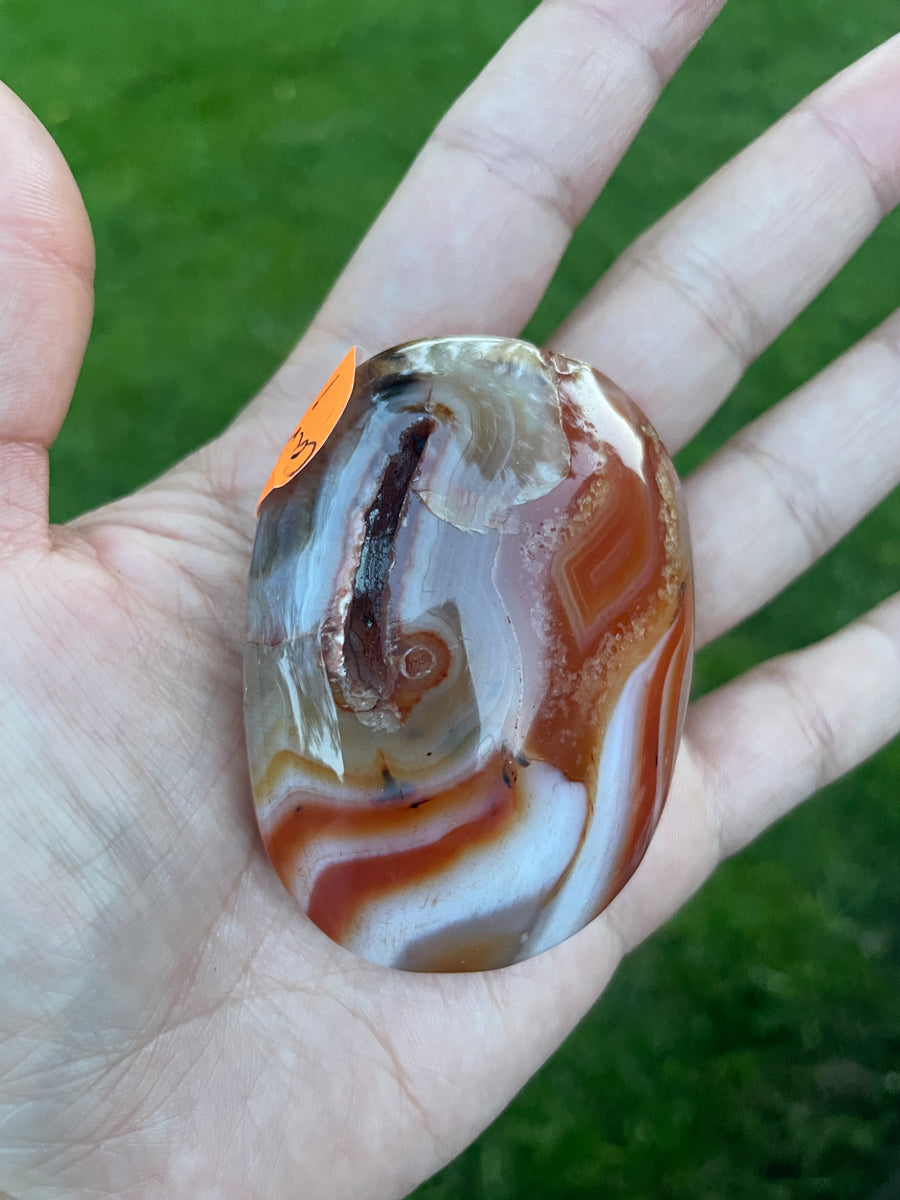 High quality Carnelian Palm stone