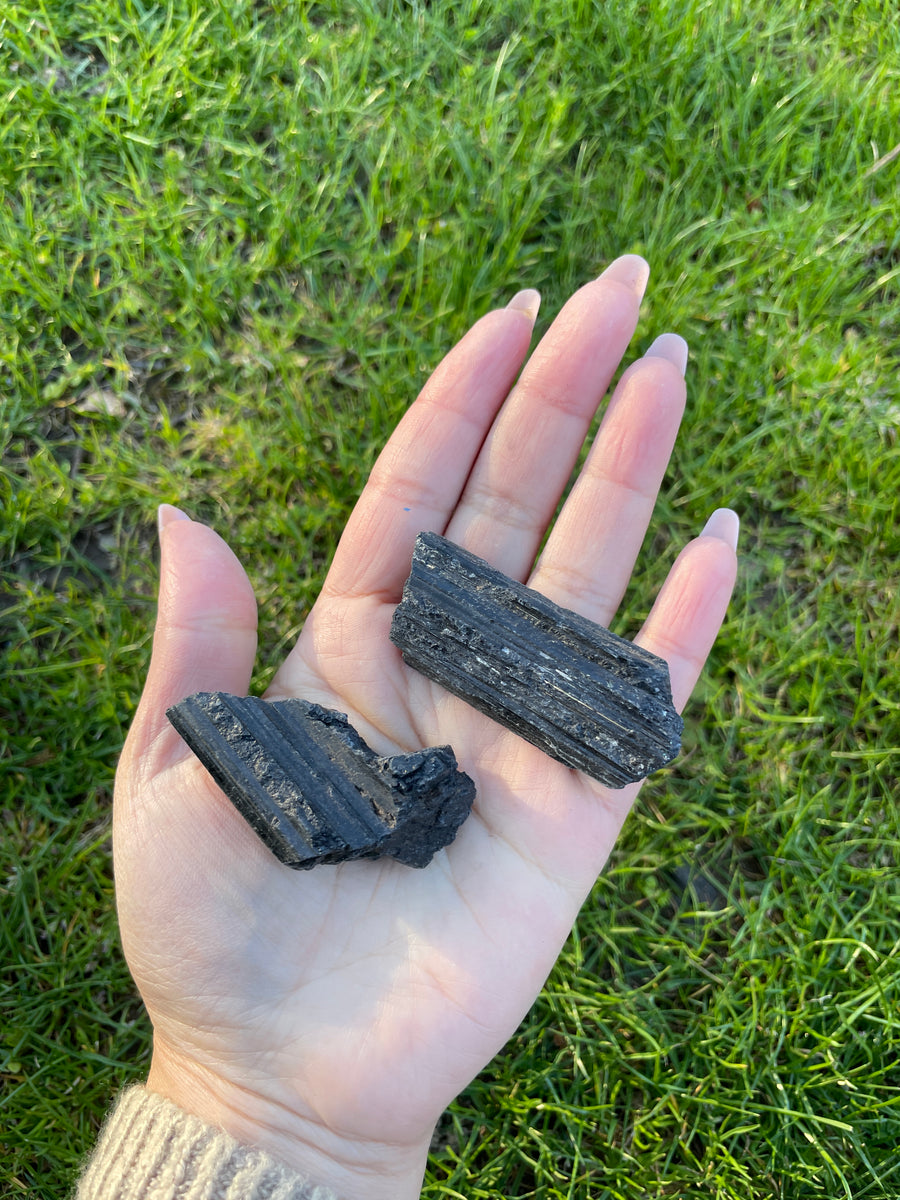 Black tourmaline raw chunk