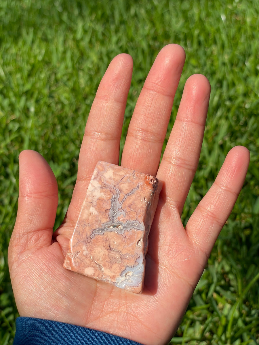 Pink petal Flower Agate free form