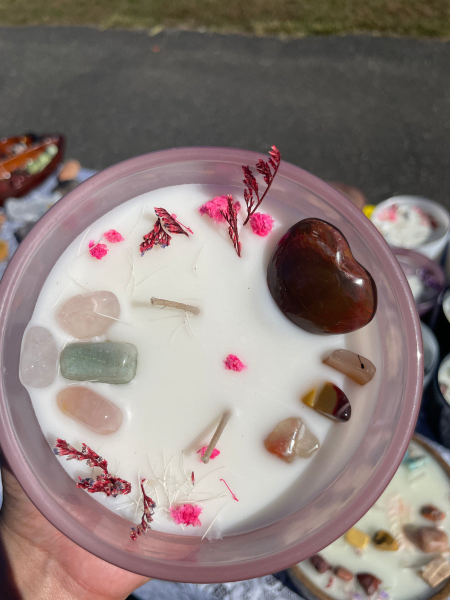 Ginger scented self love crystal candle