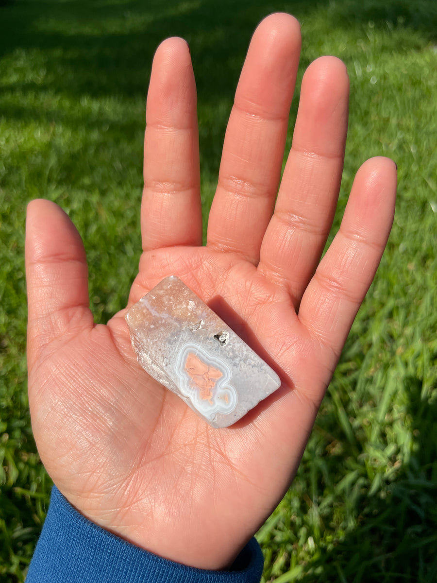 Pink petal Flower Agate free form