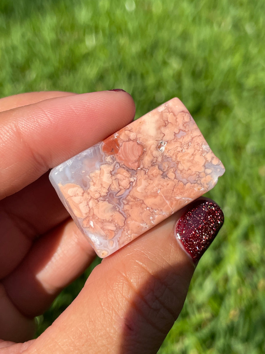 Pink petal Flower Agate free form