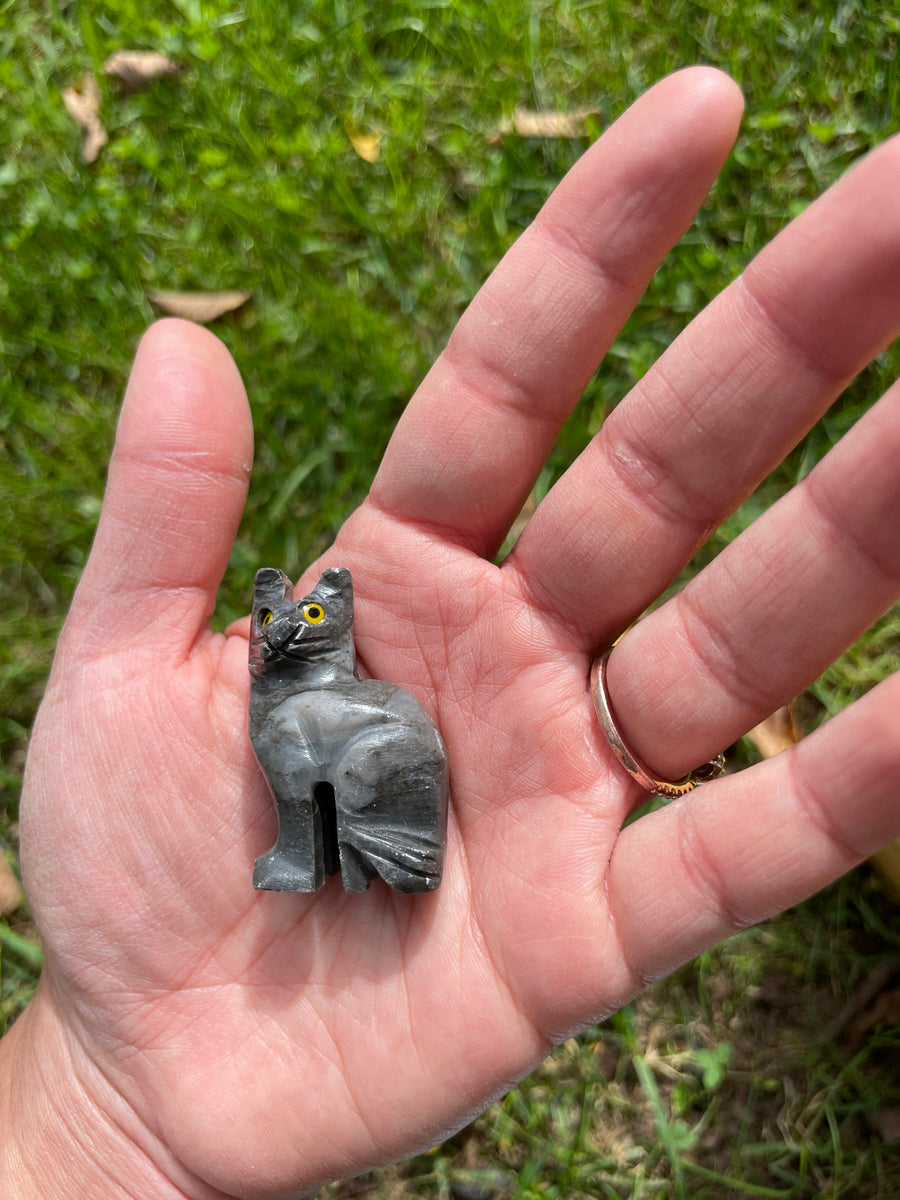 Cat carving soapstone