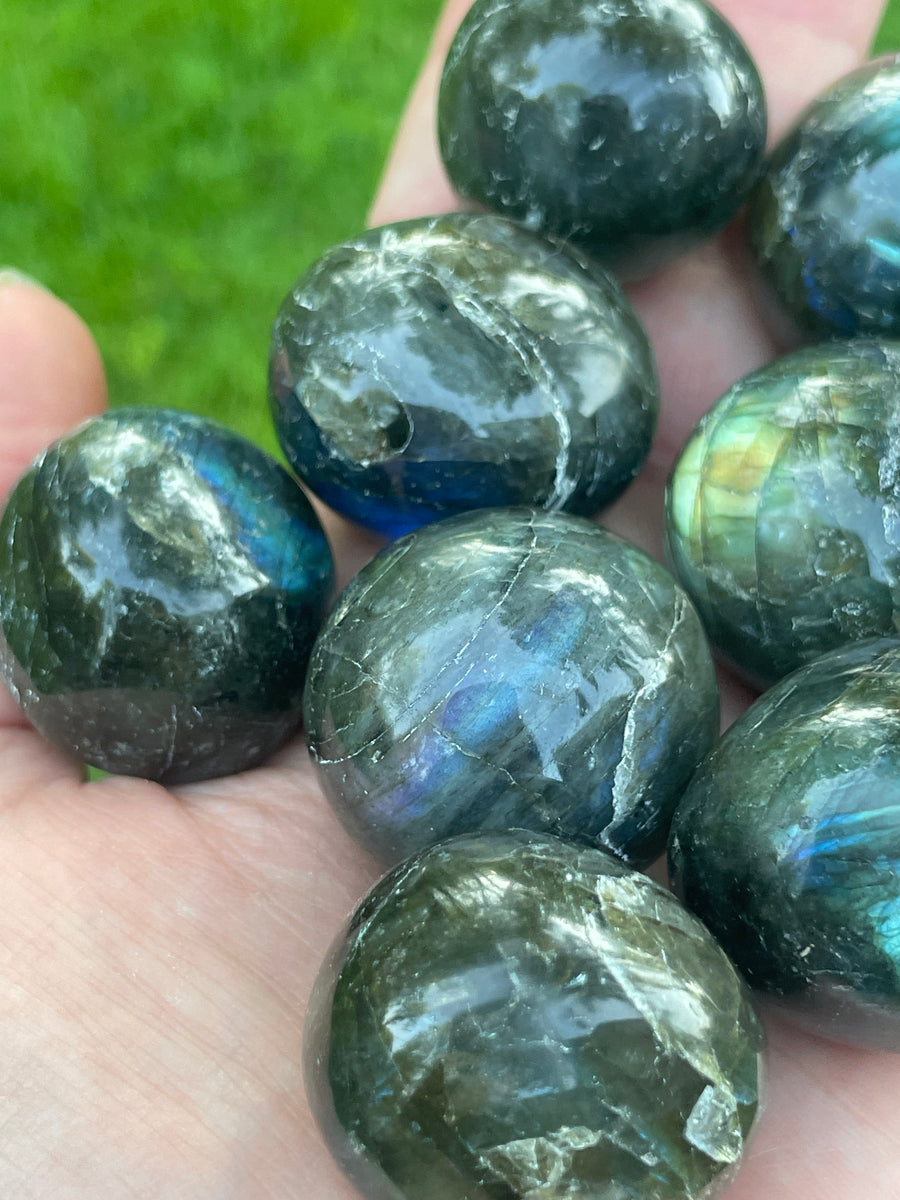 Labradorite cabochon worry stone