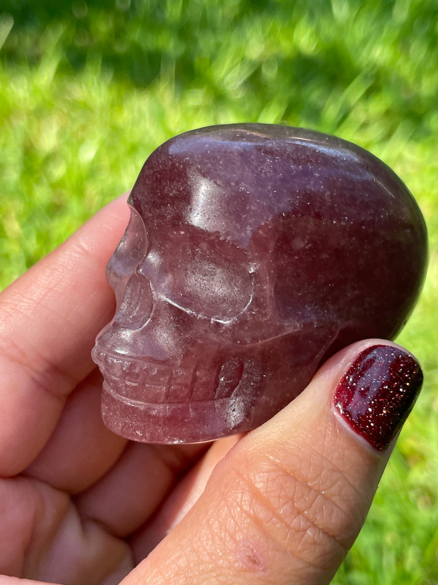 Strawberry Quartz Crystal skull