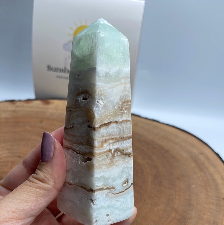 Caribbean calcite tower 4.4” tall