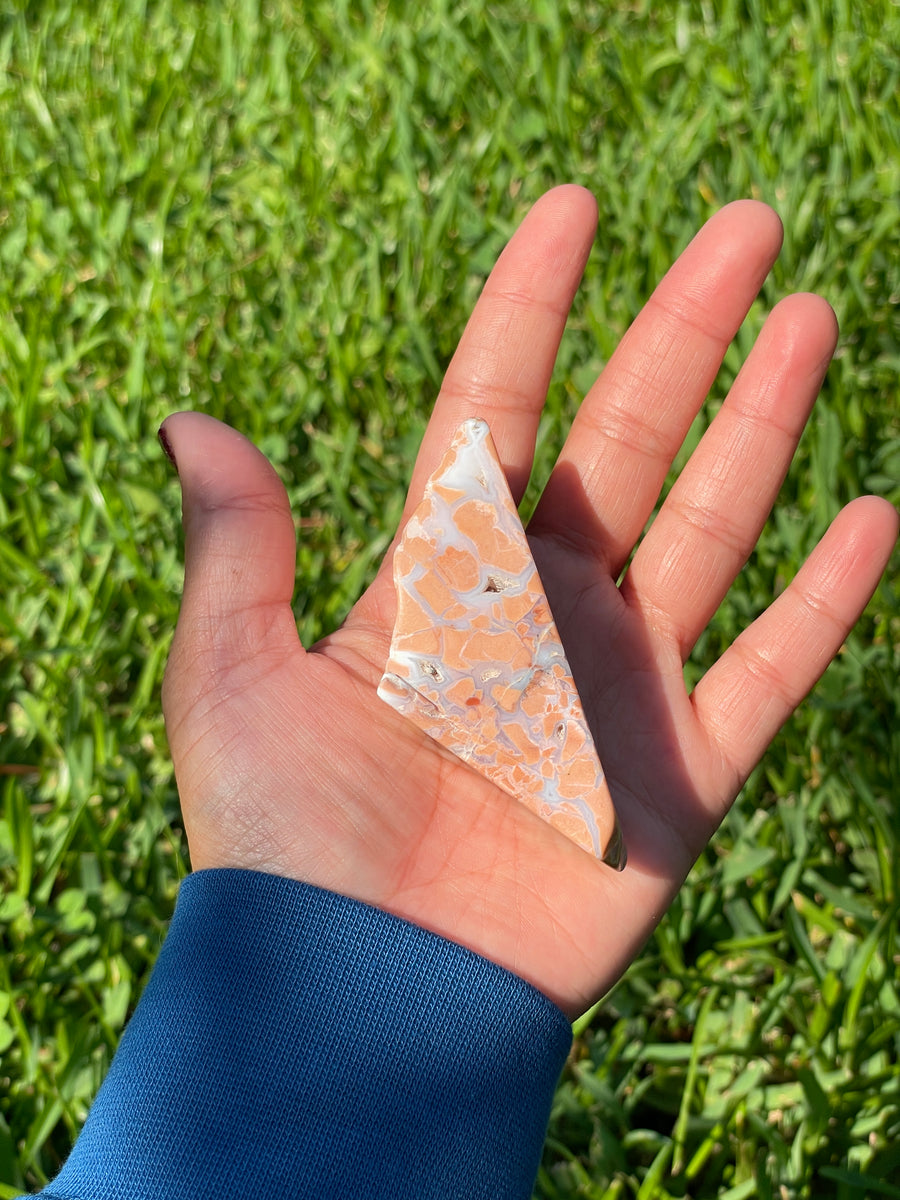 Pink petal Flower Agate free form