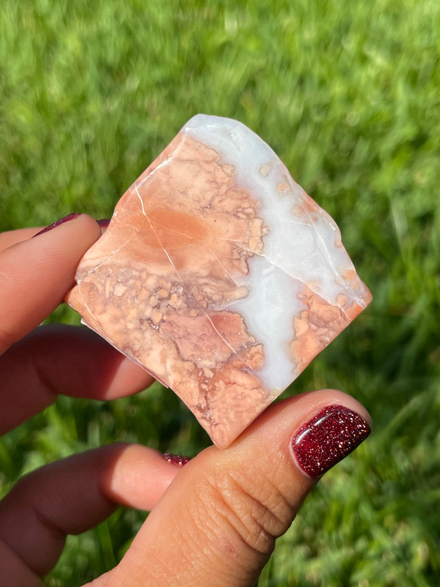 Pink petal Flower Agate free form