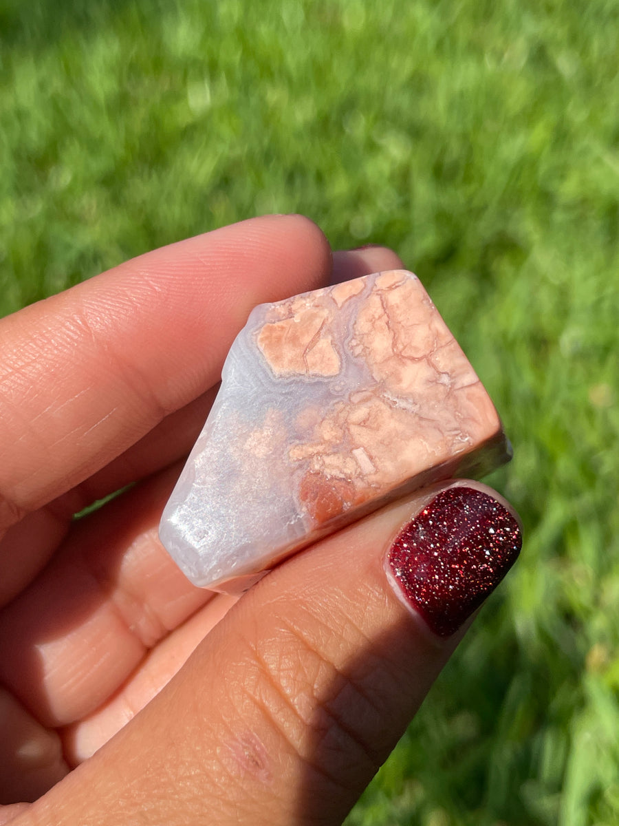 Pink petal Flower Agate free form