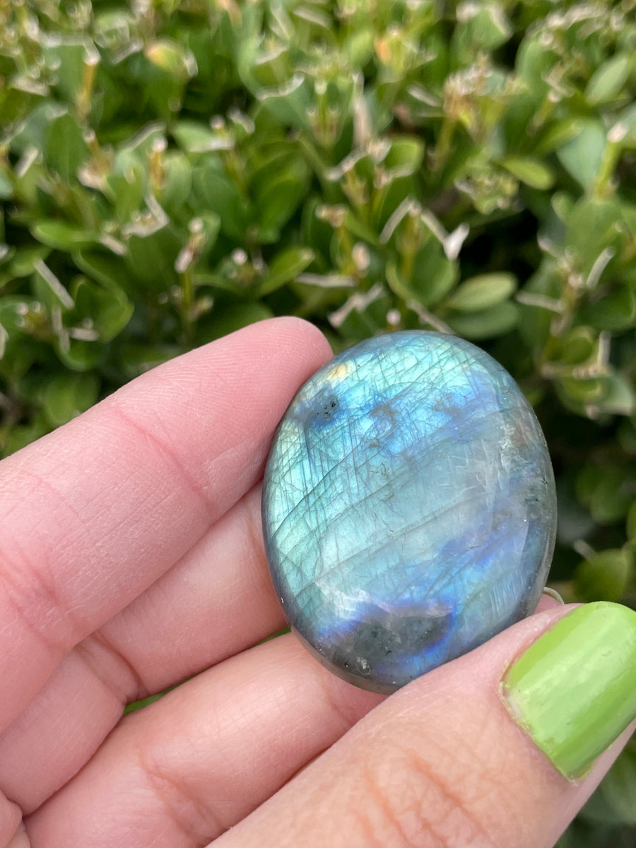 Labradorite cabochon worry stone