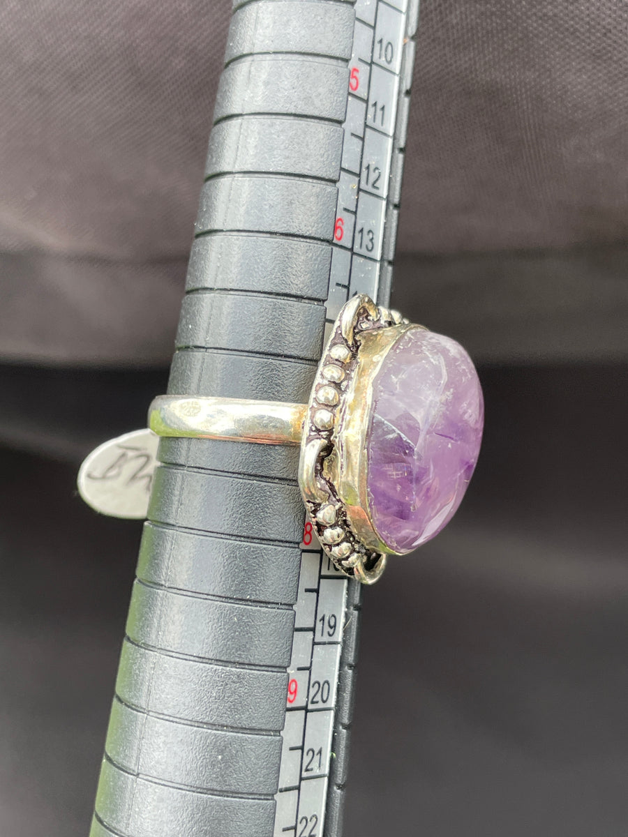 Purple fluorite ring size 7