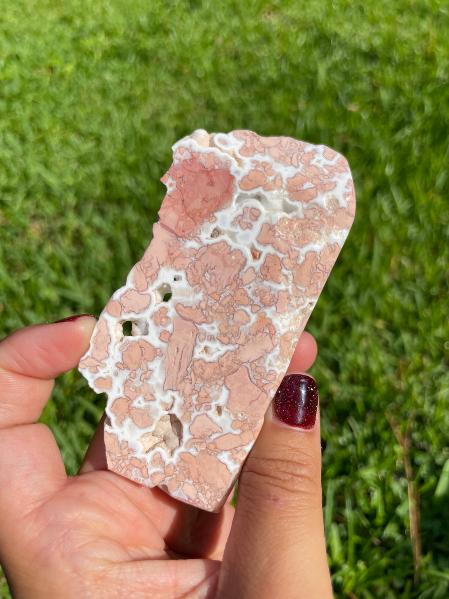 Pink petal Flower Agate free form