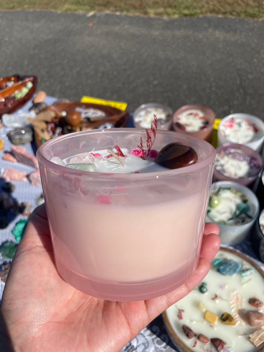 Ginger scented self love crystal candle