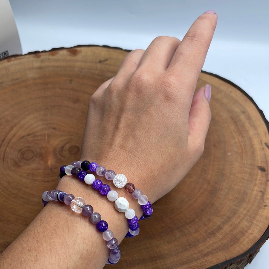 Heat Processed Amethyst 8 mm Bead Bracelet Designer 3, Color- Purple, For  Men, Women, Boys & Girls (Pack of 1 Pc.) - the best price and delivery |  Globally