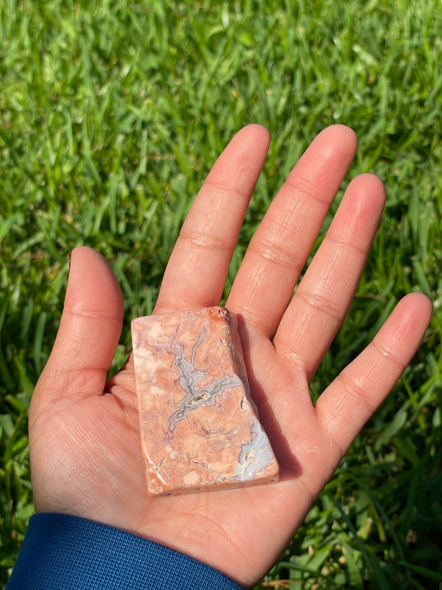 Pink petal Flower Agate free form