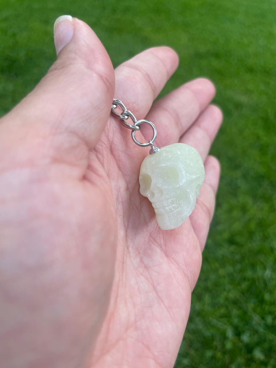 Mini skull crystal keychain only yellow Jasper left