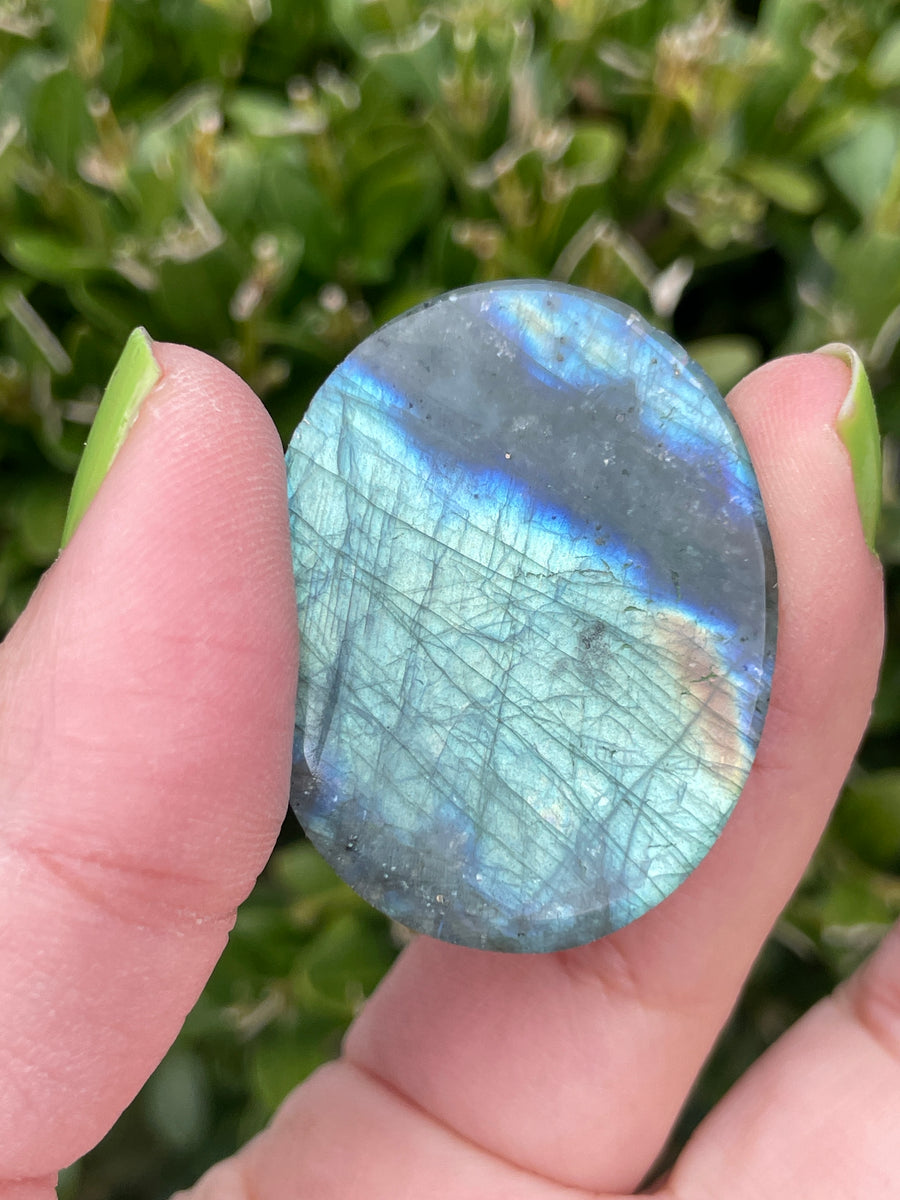 Labradorite cabochon worry stone