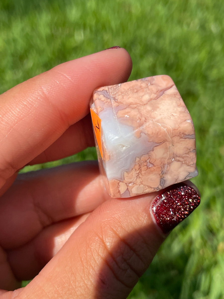 Pink petal Flower Agate free form