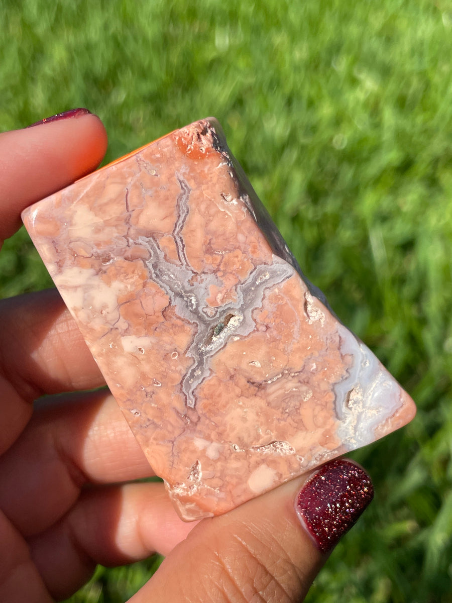 Pink petal Flower Agate free form