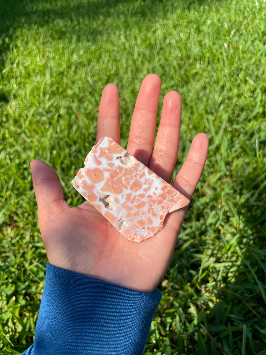 Pink petal Flower Agate free form