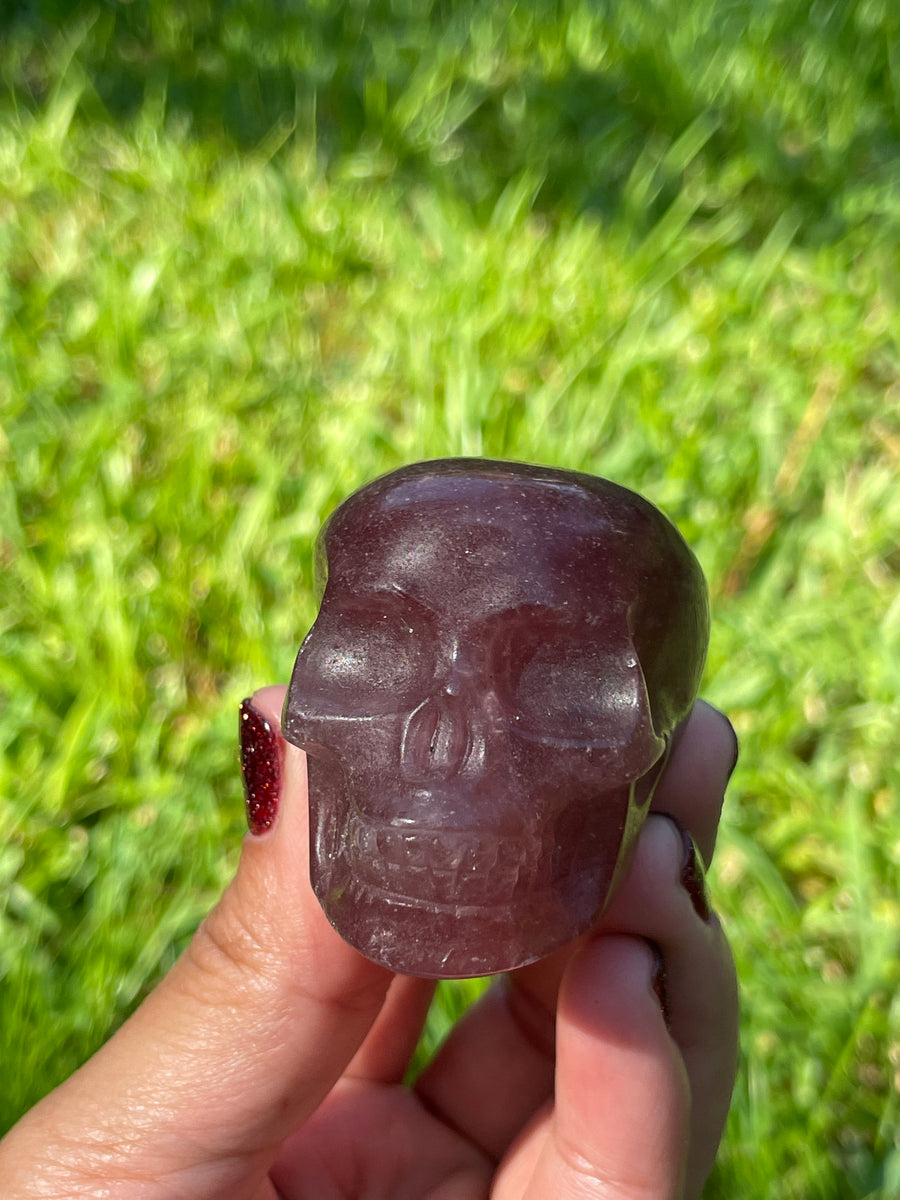 Strawberry Quartz Crystal skull