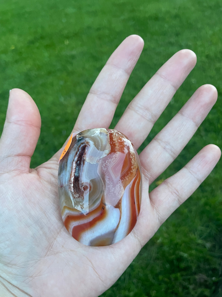 High quality Carnelian Palm stone