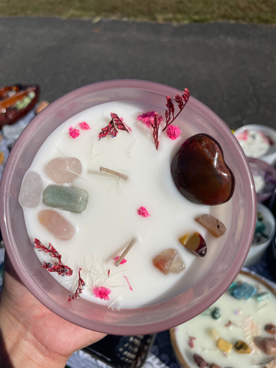 Ginger scented self love crystal candle