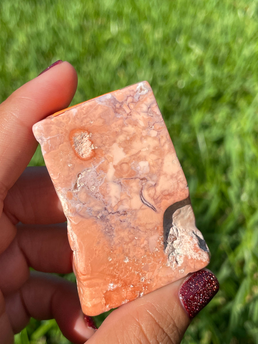 Pink petal Flower Agate free form