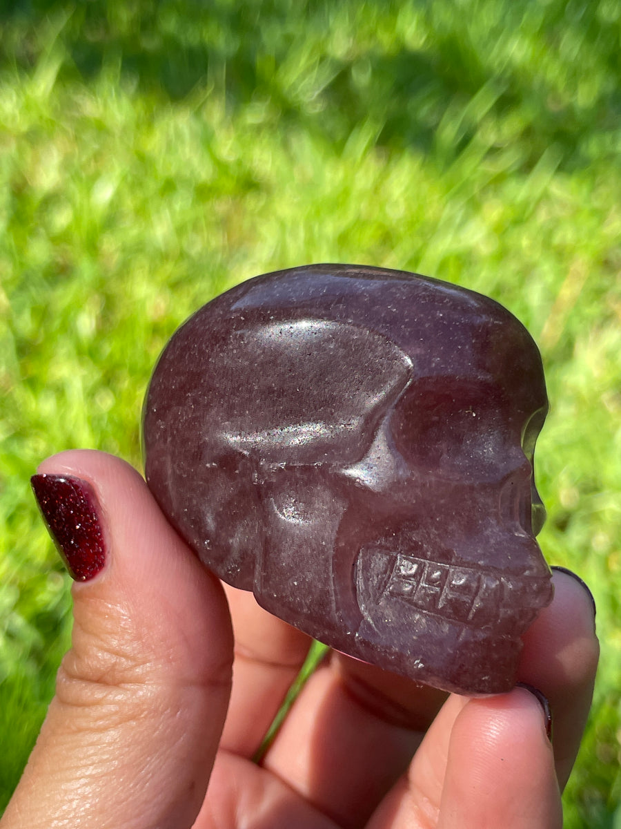 Strawberry Quartz Crystal skull