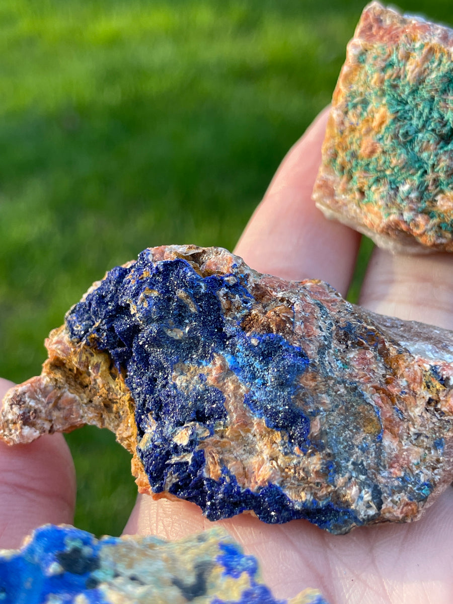 Azurite and malachite specimen