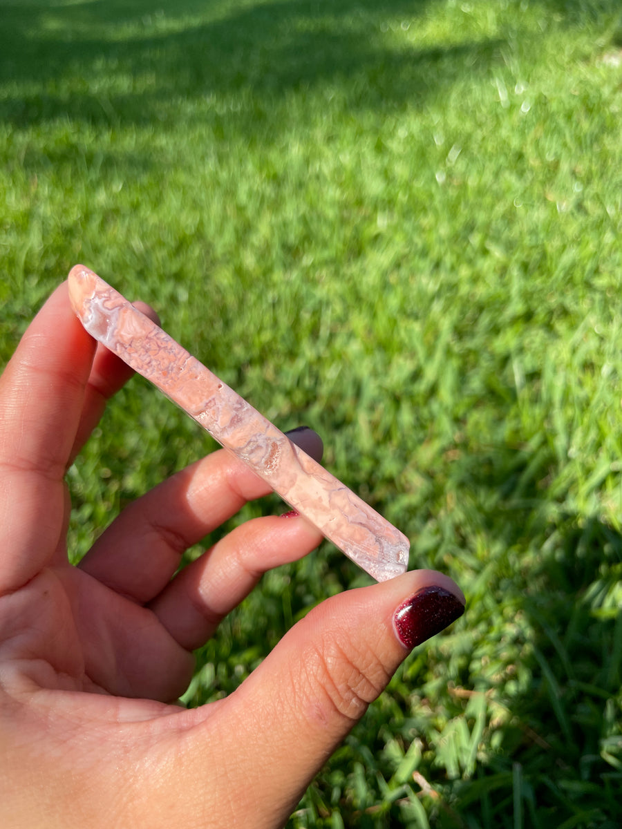 Pink petal Flower Agate free form