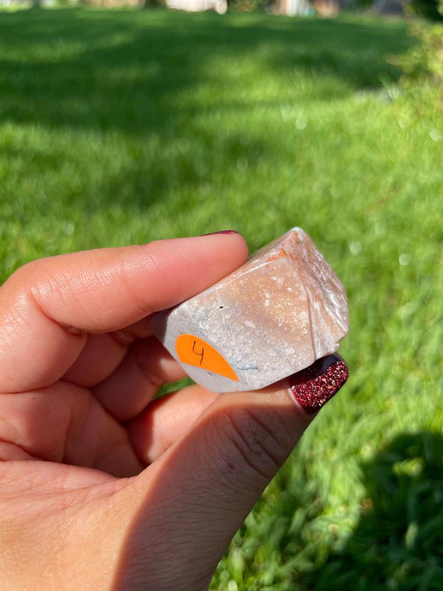 Pink petal Flower Agate free form