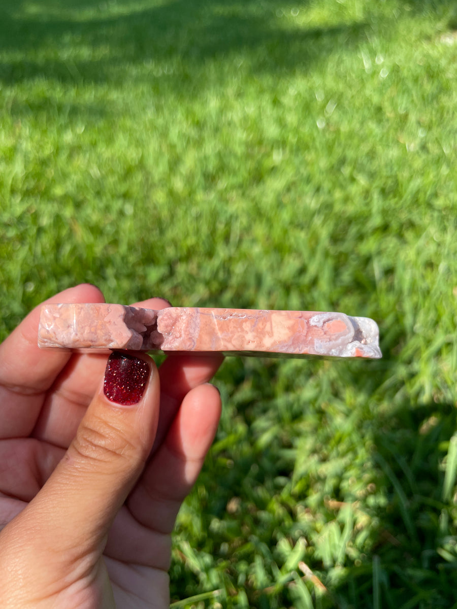 Pink petal Flower Agate free form