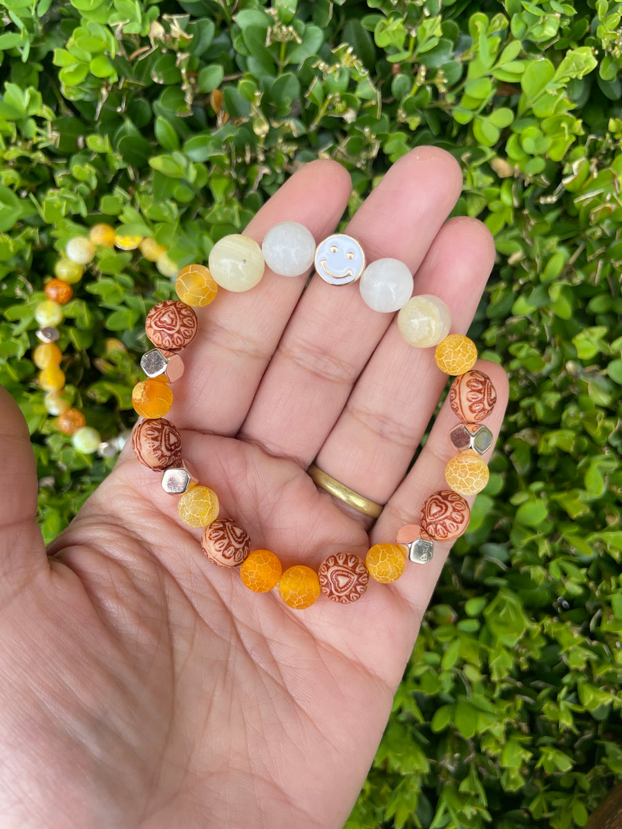 Happiness yellow Agate smile bracelet
